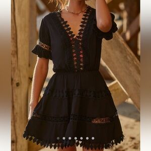 Peixoto Embroidered Lace Cover Up Mini Dress - EUC!